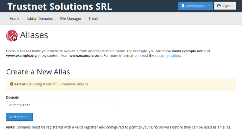 Aliases Cpanel (Parked Domains)